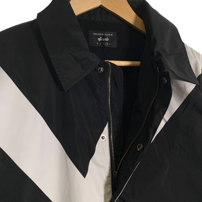 glamb グラム Cross coach Jacket クロスプリント コーチジャケット ブラック GB17AT/JKT02 Size 3 福生店