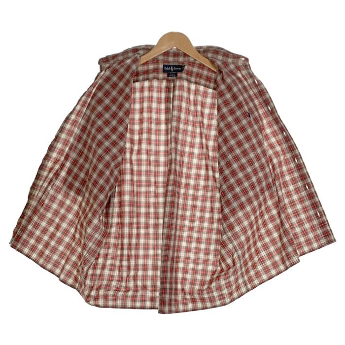 Ralph Lauren ラルフローレン BLAKE ボタンダウンチェックシャツ 半袖 コットン レッド 香港製 Size XL 福生店