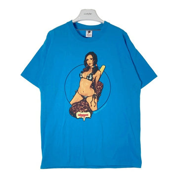 ICE CREAM アイスクリーム チョコバー プリント Tシャツ ブルー sizeL 瑞穂店