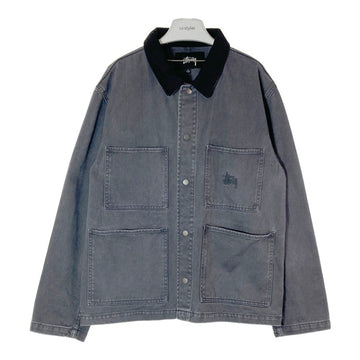 STUSSY ステューシー デニム スナップボタン カバーオール グレー sizeL 瑞穂店