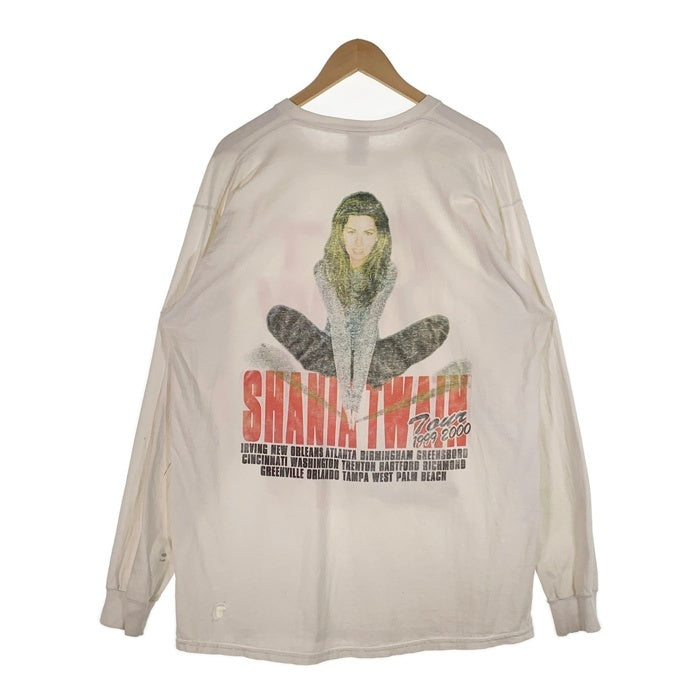 00's SHANIA TWAIN シャナイア・トゥエイン 1999-2000 ツアープリント ロングスリーブTシャツ ホワイト FRUIT2枚タグ Size XL 福生店