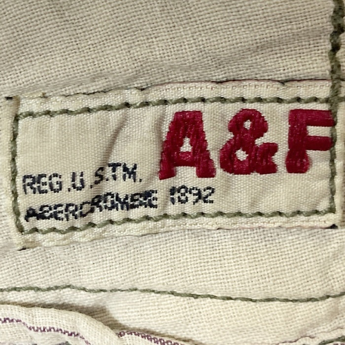 ABERCROMBIE&FITCH アバクロンビー＆フィッチ 加工 カーゴ ハーフパンツ カーキ sizeW33 瑞穂店