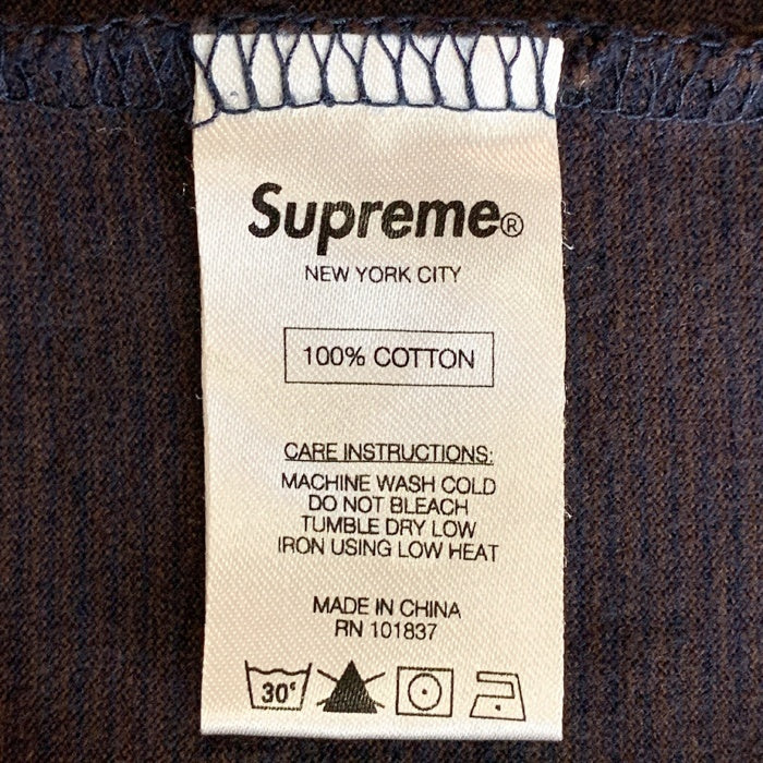 SUPREME シュプリーム 刺繡ロゴ ボーダー ロングスリーブTシャツ ネイビー Size M 福生店