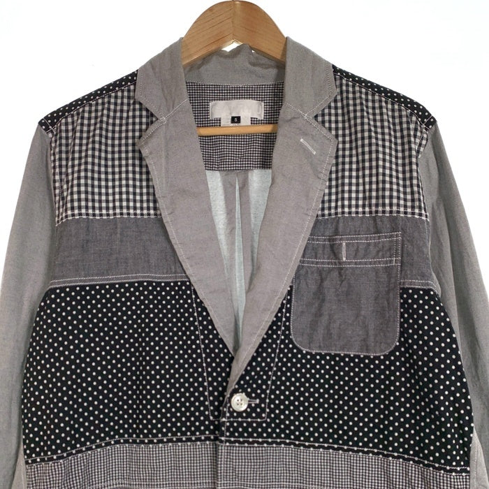 GANRYU ガンリュウ 14SS 3B テーラード シャツジャケット チェック ドット シャンブレー グレー EM-B005 AD2013 Size S 福生店
