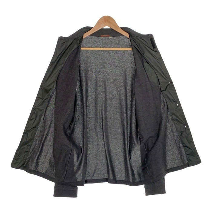 PRADA SPORT プラダスポーツ ラバーパッチ 鹿の子 ボタンシャツ 長袖 チャコールグレー Size L 福生店