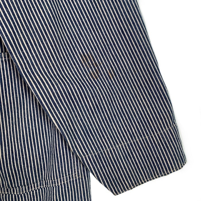 70's OSHKOSH B’GOSH オシュコシュ ヒッコリーストライプ デニムカバーオール ジャケット ホワイト ネイビー USA製 731-0280 Size 40 福生店