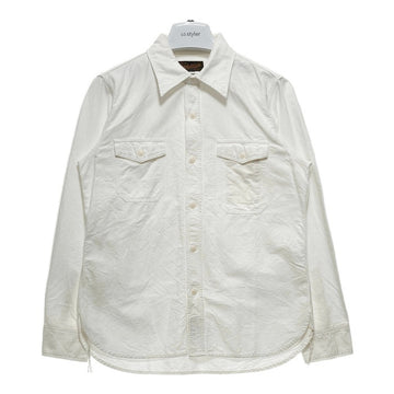 Triple Works トリプルワークス マチ付き ワークシャツ 長袖 コットン ホワイト アイアンハート Size M 瑞穂店