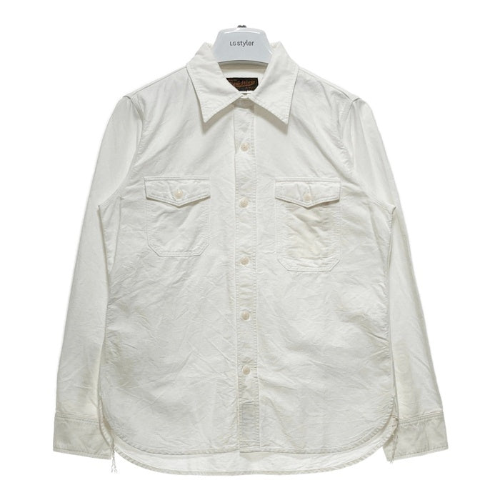 Triple Works トリプルワークス マチ付き ワークシャツ 長袖 コットン ホワイト アイアンハート Size M 瑞穂店