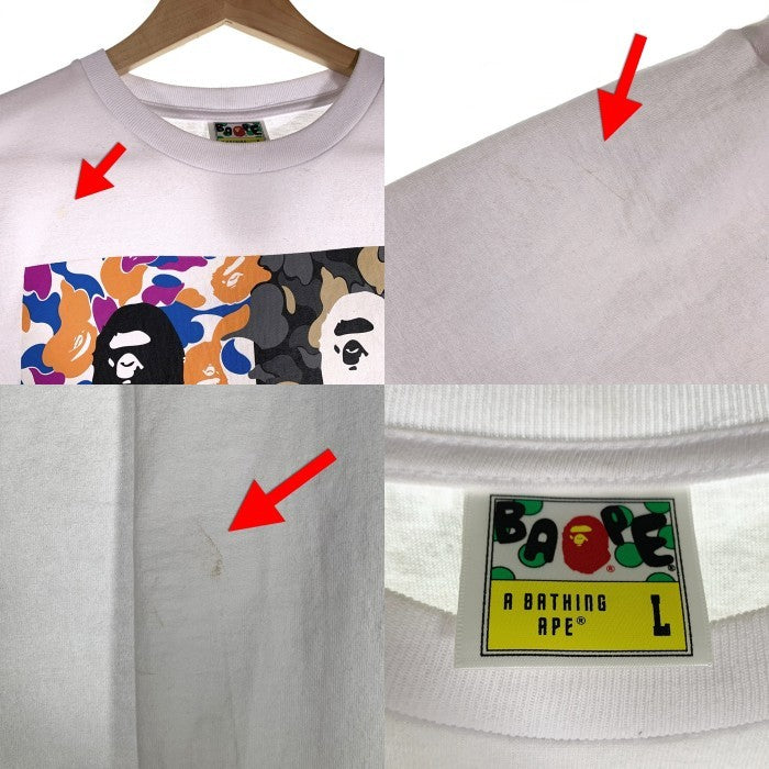 A BATHING APE アベイシングエイプ 23AW BAPE US Limited Collection Tee マルチカモプリント Tシャツ ホワイト Size L 福生店