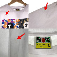 A BATHING APE アベイシングエイプ 23AW BAPE US Limited Collection Tee マルチカモプリント Tシャツ ホワイト Size L 福生店