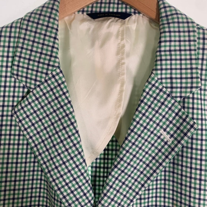 Brooks Brothers ブルックスブラザーズ コットン ギンガムチェック 3B テーラードジャケット グリーン Size 44R 福生店