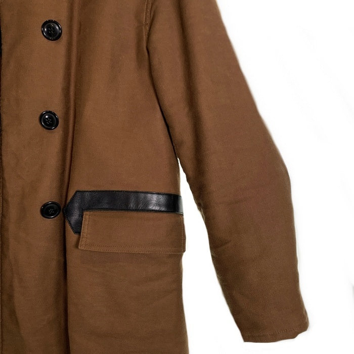 AtLast&Co. アットラスト FIELD COAT フィールドコート ショールカラー ボア ダブル ジャケット ブラウン Lot614 Size 40 福生店