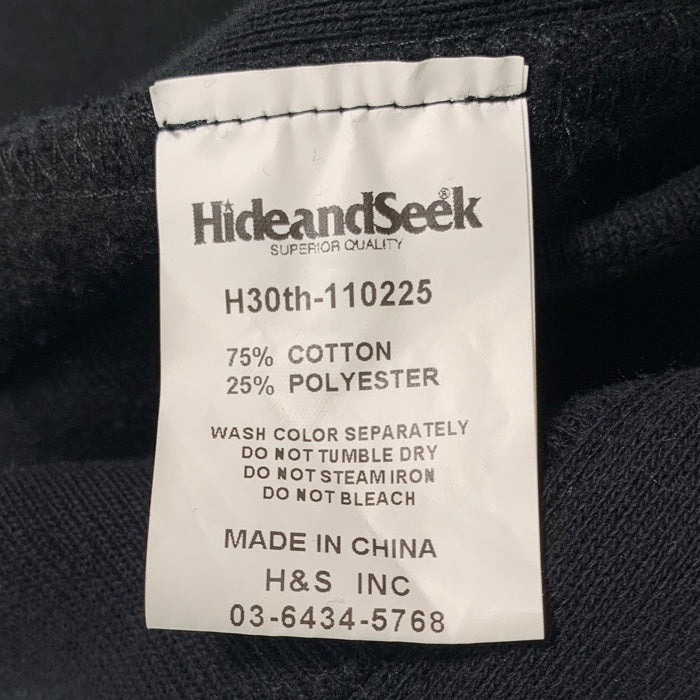 Hide&Seek ハイドアンドシーク SLOW&SEXY Hooded Sweat Shirt プリント プルオーバースウェットパーカー ブラック H30th-110225 Size L 福生店