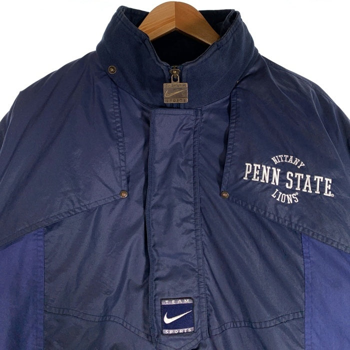 00's NIKE ナイキ TEAM SPORT ペン・ステート・ニタニー・ライオンズ 刺繡 ジップアップ ダウンジャケット ネイビー Size XL 福生店