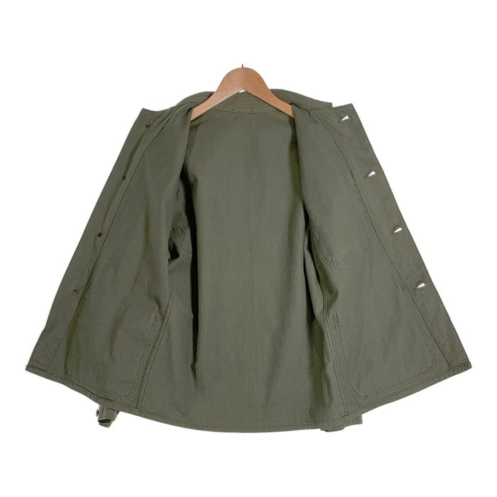 40's U.S.NAVY 米海軍 USMC (U.S.MARINE CORPS) P-41 HBT ヘリンボーンツイル カバーオールジャケット オリーブ Size S～M相当 福生店