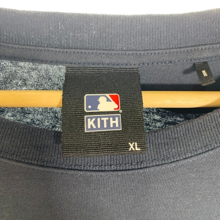 KITH キス 20AW MLB ニューヨーク・ヤンキース 総柄プリント ロングスリーブTシャツ ネイビー Size XL 福生店