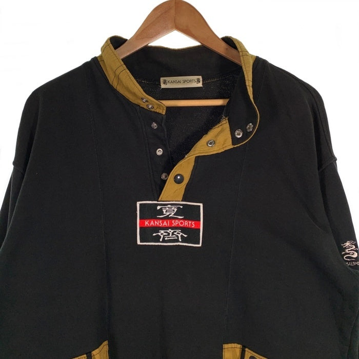 KANSAI SPORTS カンサイスポーツ ハーフスナップ プルオーバースウェット ブラック Size L 福生店