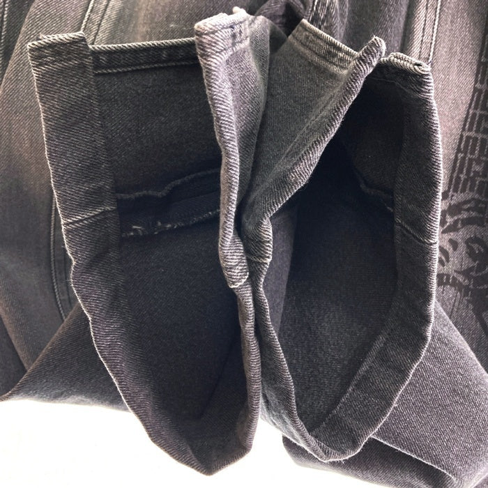 HYSTERIC GLAMOUR ヒステリックグラマー 23AW 01233AP01 GUITAR GIRL ギターガール センタースリット デニムパンツ ブラック size28 瑞穂店