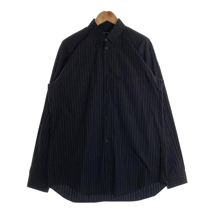 BALENCIAGA バレンシアガ バックロゴ ストライプオーバーシャツ