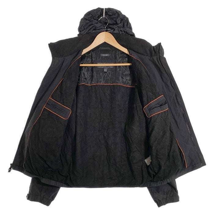 PERRY ELLIS PORTFOLIO ペリーエリス ポートフォリオ コットン ナイロン ジップアップジャケット ブラック 古着 Size L 福生店