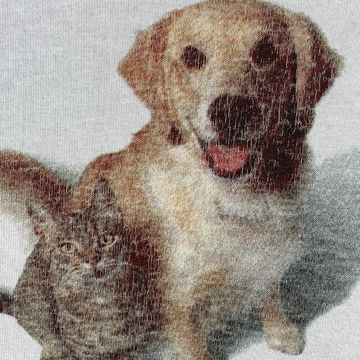 90's Phizer ファイザー Animal Health プリントTシャツ 犬猫 ホワイト Size XL 相当 福生店