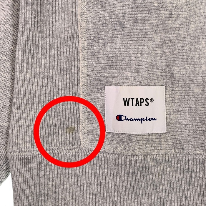 WTAPS ダブルタップス 21AW Champion チャンピオン REVERSE WEAVE リバースウィーブ クルーネックスウェットトレーナー グレー C8-T016 Size S 福生店