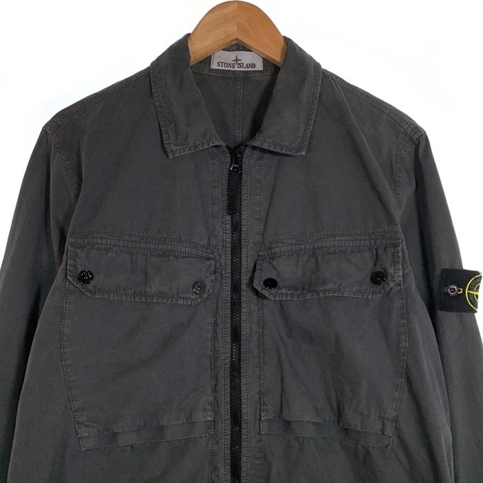 STONE ISLAND ストーンアイランド Overshirt オーバーシャツ ジップアップ チャコールグレー 7948425WN Size L 福生店