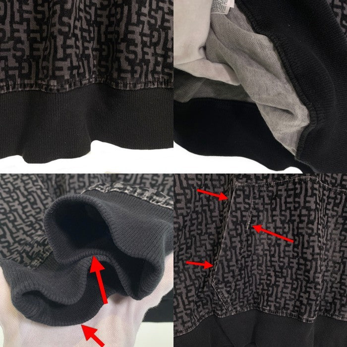 DIESEL ディーゼル 23AW D-UM-RIB-NE モノグラム プルオーバー パーカー フーディー ブラック チャコール Size M 福生店