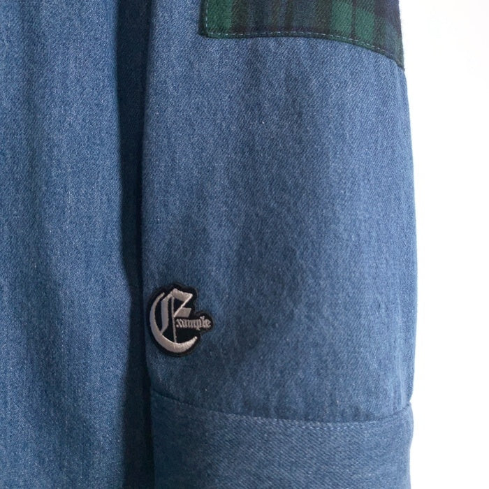 EXAMPLE エグザンプル E-51 DENIM MOD COAT デニム モッズコート ライトブルー Size XL 福生店