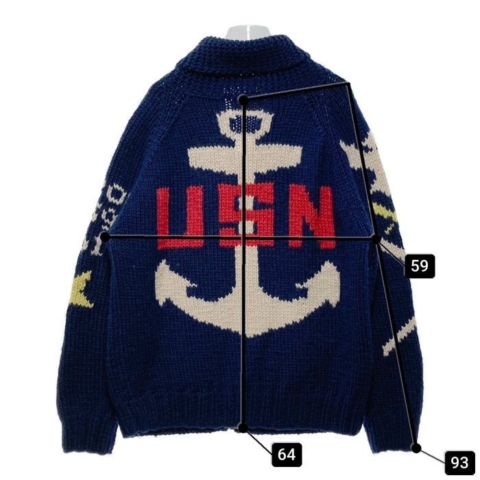 Gizemo Lightning ライトニングプロデュース USN カウチンセーター ネイビー Size M 瑞穂店