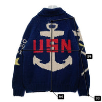 Gizemo Lightning ライトニングプロデュース USN カウチンセーター ネイビー Size M 瑞穂店