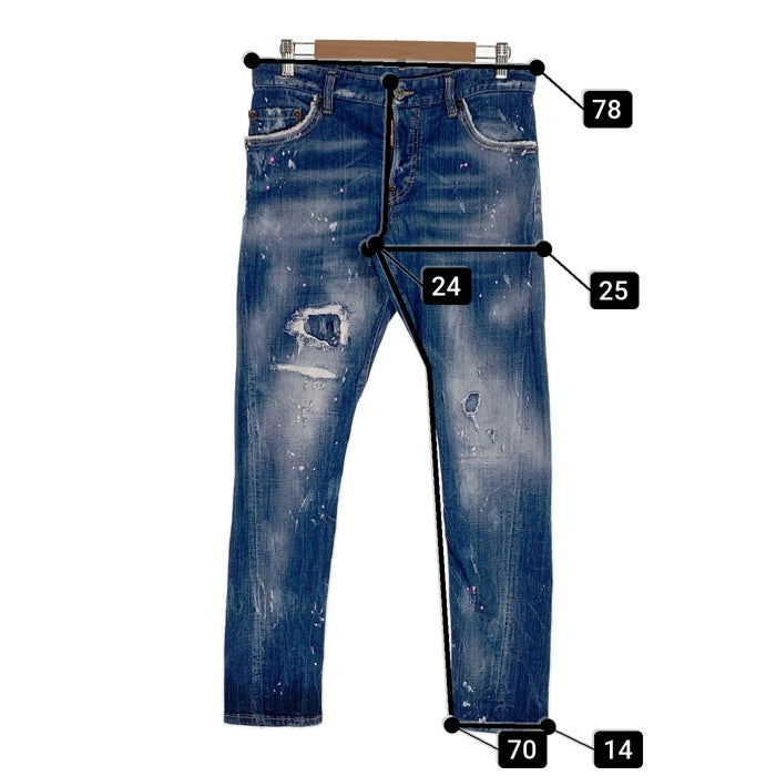 DSQUARED2 ディースクエアード SEXY TWIST JEAN セクシーツイストジーンズ ペンキ ダメージ加工 インディゴ S71LB0476  S30342 Size 44 福生店