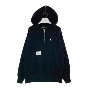 WTAPS ダブルタップス 19AW 192ATDT-CSM22 ハーフジップ スウェットパーカー 刺繍ロゴ ピスネーム ブラック sizeS 瑞穂店