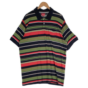 SUPREME シュプリーム 23SS Multi Stripe Polo マルチストライプ ポロシャツ 半袖 ブラック グリーン Size XXL 福生店