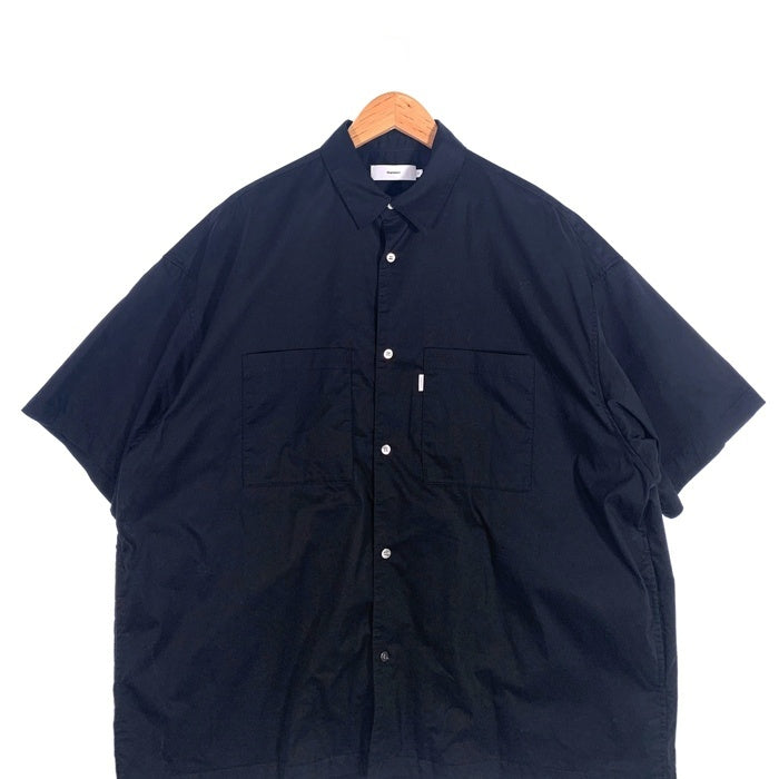 Graphpaper グラフペーパー Solotex Twill S/S Oversized Box Shirt ソロテックス ツイルショートスリーブシャツ ブラック ボックスシルエット GM232-50054B Size F 福生店