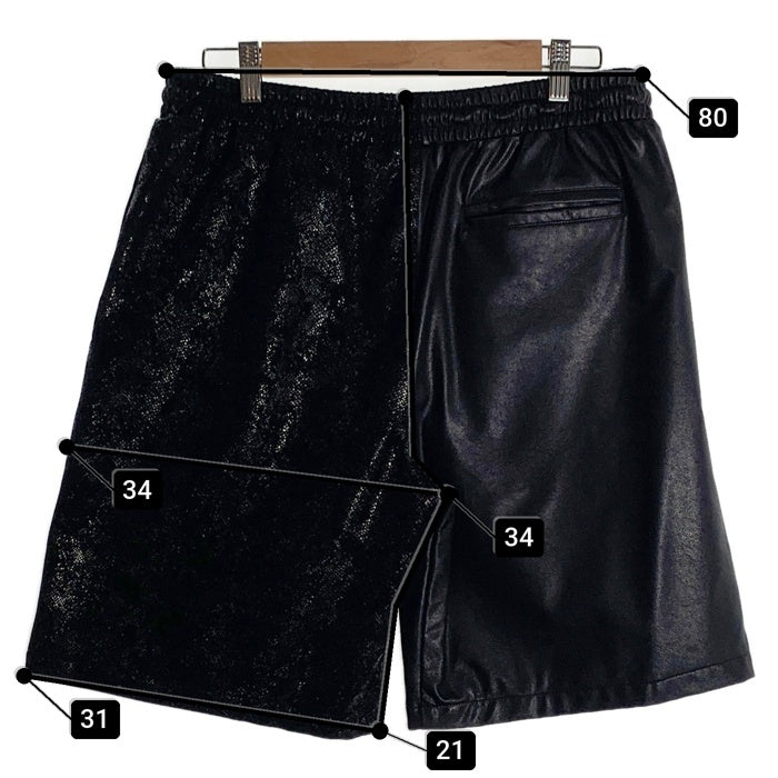 Last Nest ラストネスト Leather Switching Shorts レザースイッチングショーツ ショートパンツ ブラック コットン ポリウレタン Size L 福生店