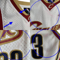 Reebok リーボック NBA Cleveland Cavaliers クリーブランド キャバリアーズ 23 LeBron James レブロン ジェームス ゲームシャツ ユニフォーム ホワイト ゴールド レッド Size M 福生店