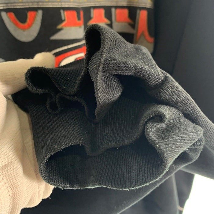 90's NFL Sanfrancisco 49ers サンフランシスコ フォーティーナイナース クルーネックスウェットトレーナー ブラック LOGO7 Size XL 福生店