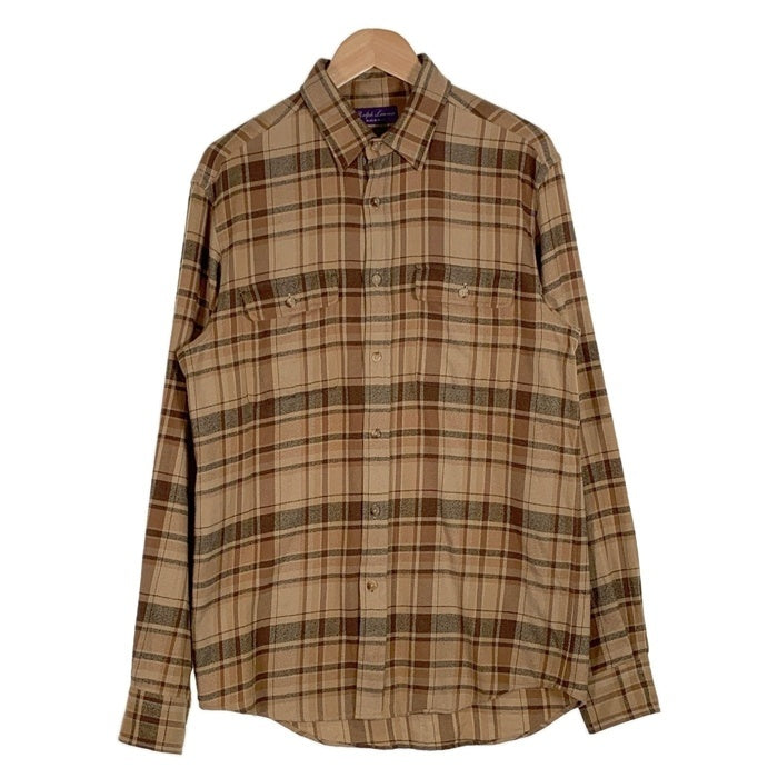 Ralph Lauren ラルフローレン パープルレーベル チェック フランネルシャツ ベージュ Size M 相当 福生店