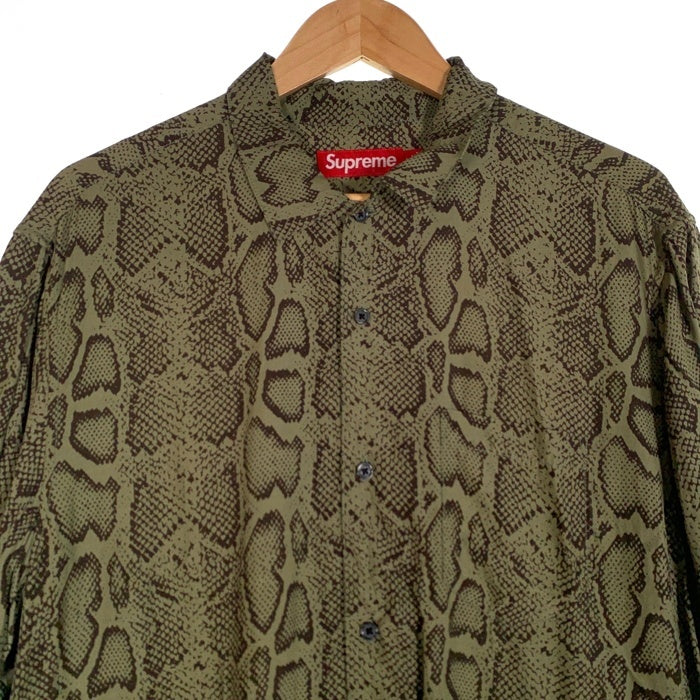 Supreme シュプリーム 24SS Snake S/S Shirts スネーク ショートスリーブシャツ レーヨン グリーン Size L 福生店