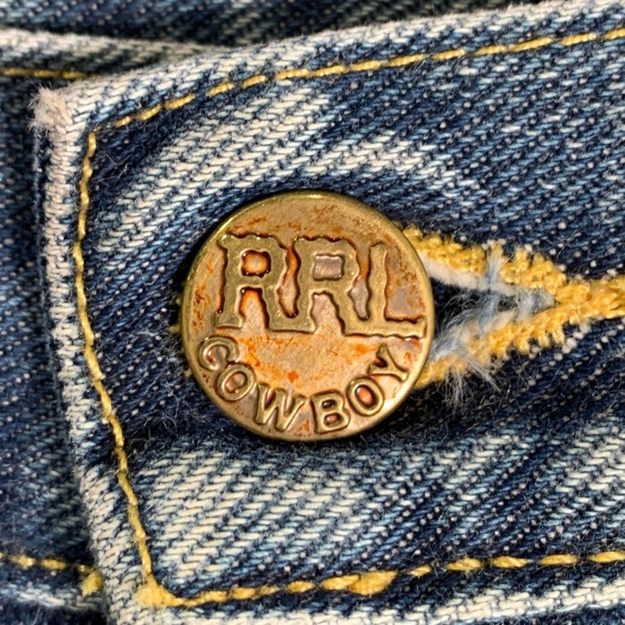 DOUBLE RL ダブルアールエル RALPH LAUREN ラルフローレン HIGH SLIM JAPAN WOVEN SELVEDGE DENIM デニムパンツ ライトブルー 782710732001 USA製 Size 33 × 32 福生店