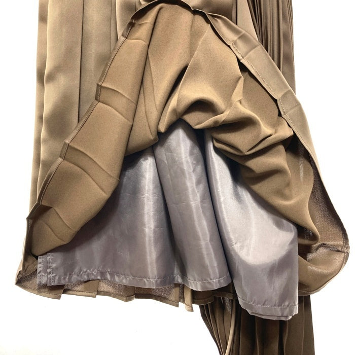 Ray BEAMS レイビームス 63-27-0320-690 アシンメトリープリーツスカート カーキ sizeO 瑞穂店