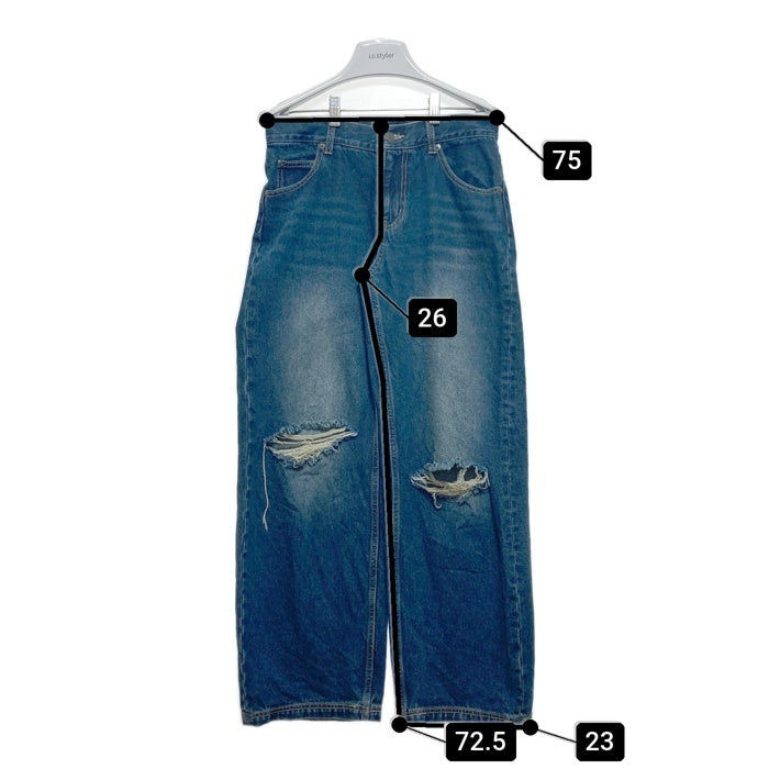 x-girl エックスガール LOW RISE DISTRESSED DENIM PANTS ローライズ ダメージ デニムパンツ インディゴ sizeM 瑞穂店