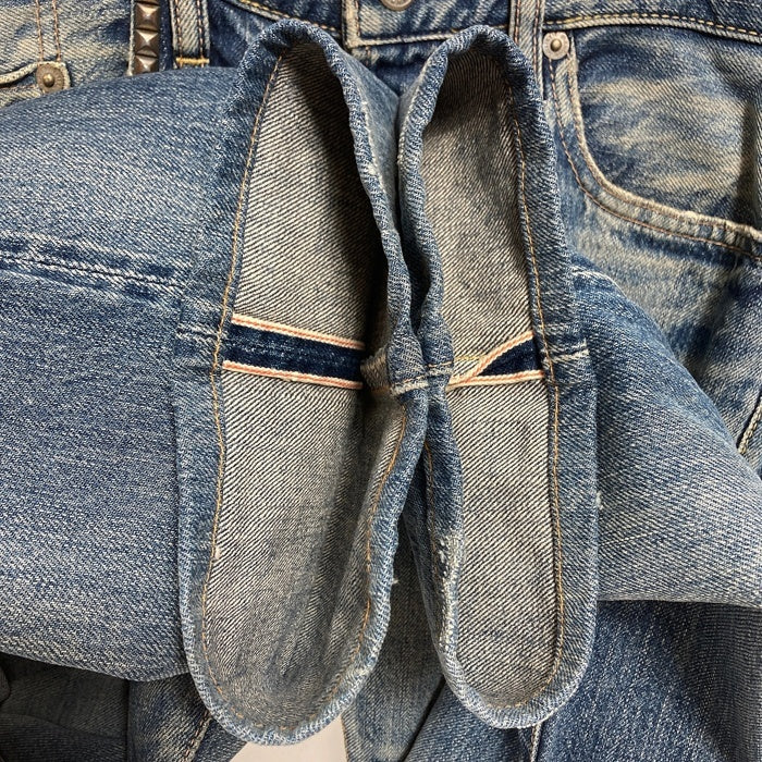 HYSTERIC GLAMOUR ヒステリックグラマー USED加工 スタッズ ブーツカット デニムパンツ ジーンズ インディゴ 0293AP12 Size 30 瑞穂店