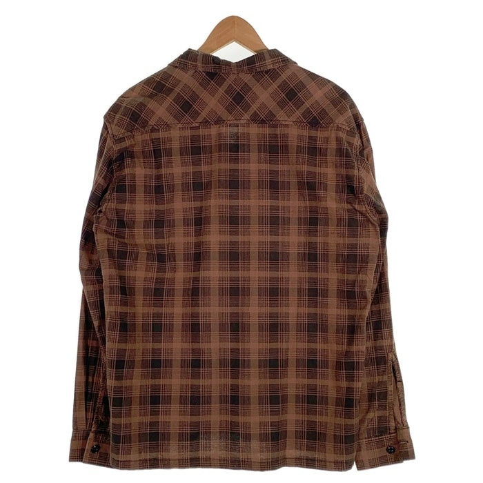 TENDERLOIN テンダーロイン チェーンロゴ刺繡 フランネルチェックシャツ ブラウン Size M 福生店