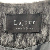Lajour ラジュール ウール シャギー ノーカラージャケット グレー sizeF 瑞穂店
