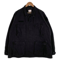U.S.ARMY 米軍 COMBAT COAT リップストップ ミリタリージャケット シャツ ブラック USA製 8415-01-084-1748 Size L-R 福生店