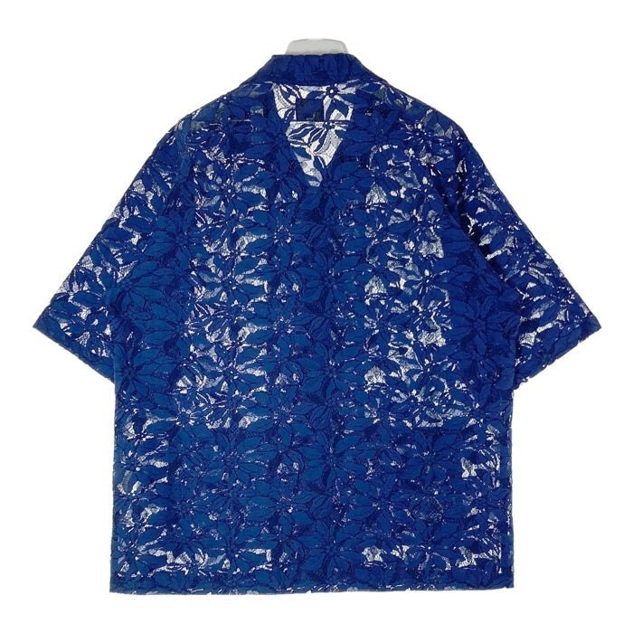 Needles ニードルズ Cabana Shirt カバナシャツ C Pe R Lace Cloth FLOWER フラワーレース 半袖 ブルー MR252 Size M 瑞穂店