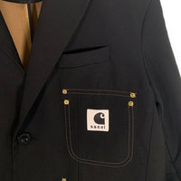 sacai サカイ 24SS Carhartt WIP カーハート Suiting Bonding Jacket スーチングボンディングジャケット リバーシブル ブラック 24-03387M Size 2 福生店