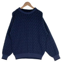 JANTZEN ジャンセン 格子柄 アクリルニットセーター ネイビー メキシコ製 Size L 福生店